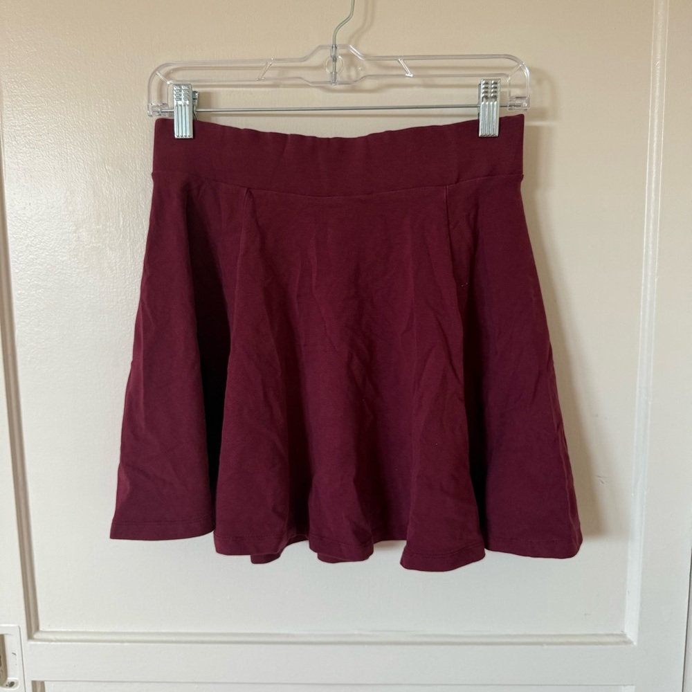 H&M Deep Red Skater Skirt